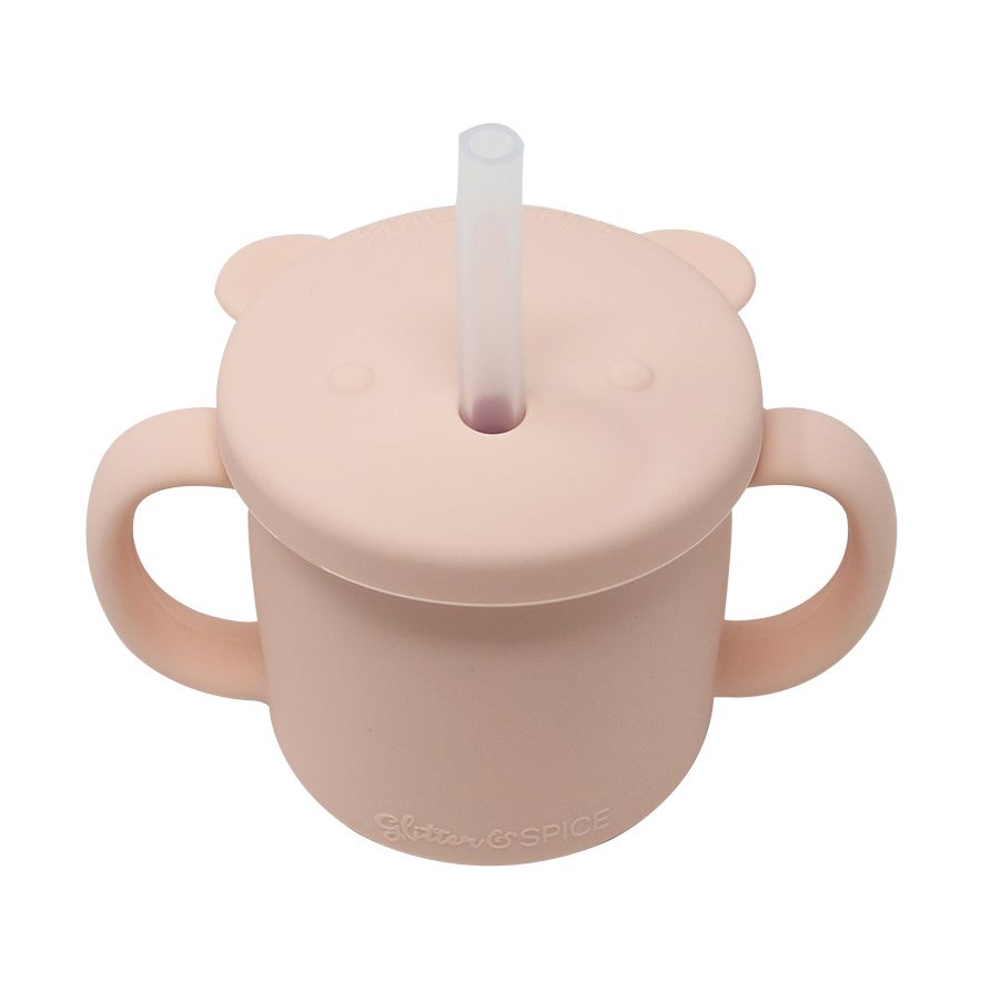 Glitter &  Spice Silicone Bear Cup with Straw